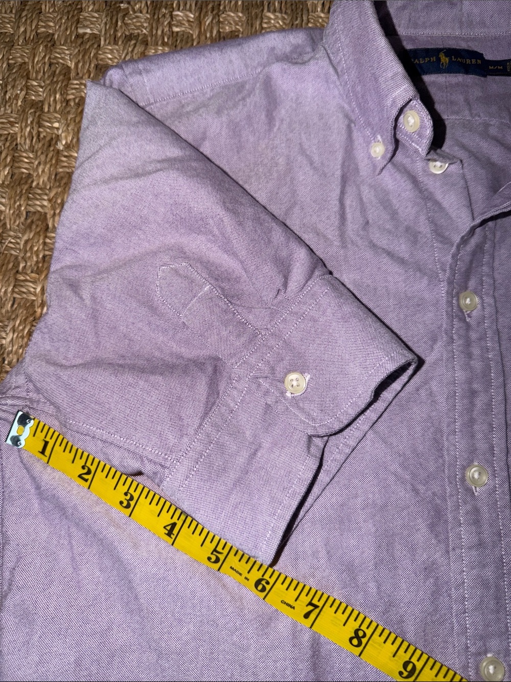 Ralph Lauren Women’s Purple Short-Sleeve Button-Down Oxford Shirt sz Med - Picture 5 of 8